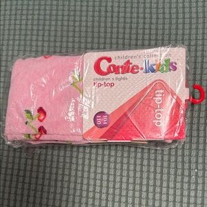 Conte Kids Pink Children's Tights Size 5T, New 72% Cotton
